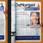 Okretanje listova štampanih novina ažuriranje sajta: reklamiranje internet sajta DeMorgen i svežih vesti - sličica