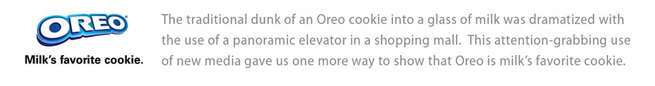 Reklama Oreo omiljeni keks mleka opisana na engleskom