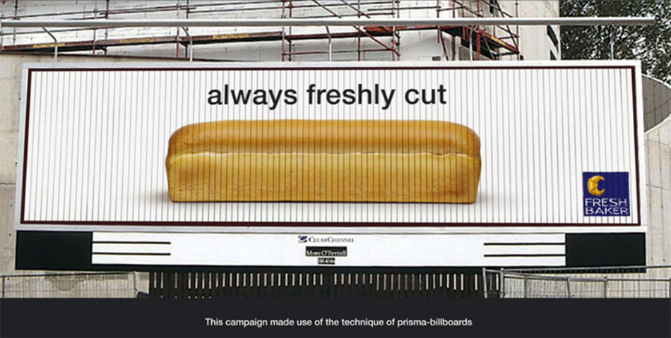 Vekna hleba iseckana na kriške bilbordom - reklamiranje - firme - wakkere - baker