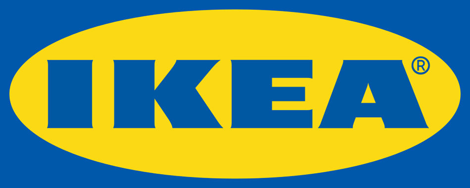 Konturisani logo grupisanih inicijala IKEA firme