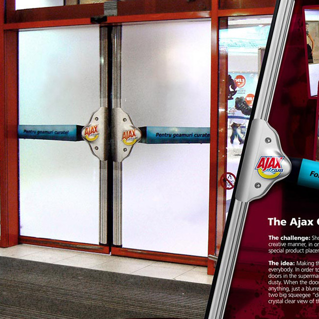 Read more about the article Ogromni gumeni brisači stakla čiste vrata supermarketa: kako se reklamirati sa Colgate proizvodom Ajax